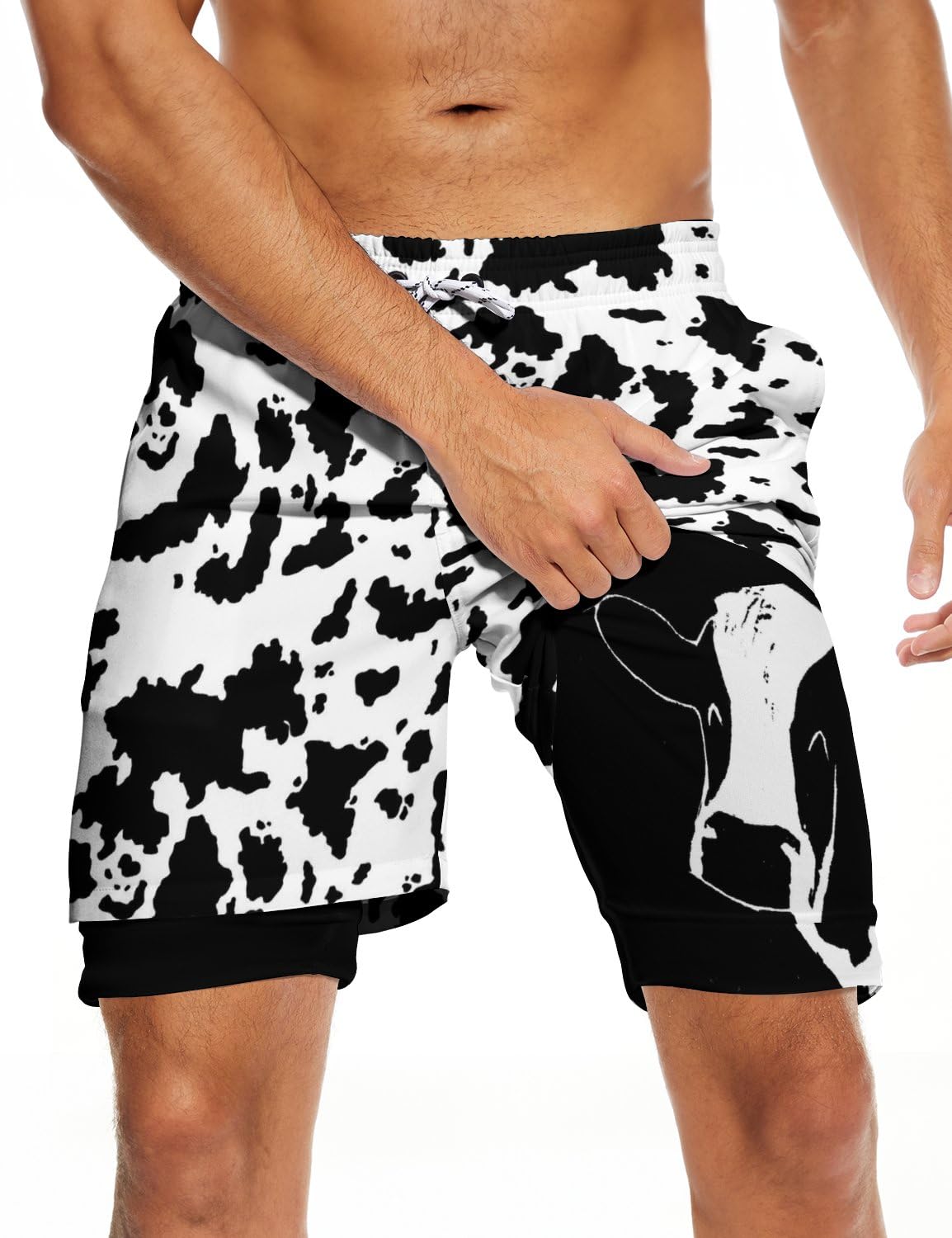 Men milk me cow swim Trunks
