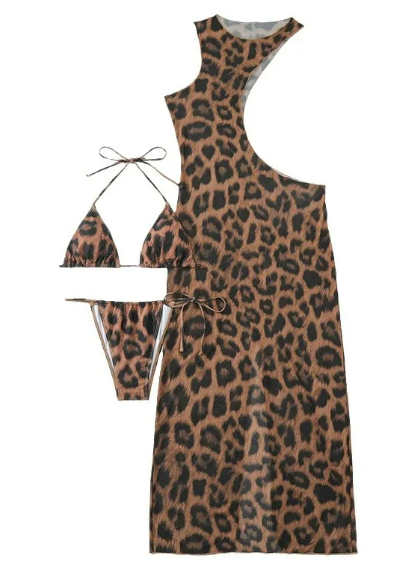 Nea Luxe leopard Maxi Dressed Swisuite