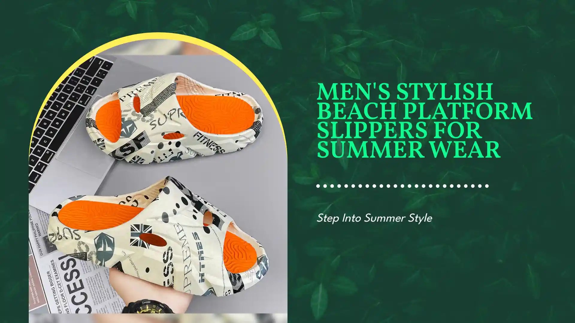 Men's Stylish Beach Platform Slippers for Summer Wear by@Outfy